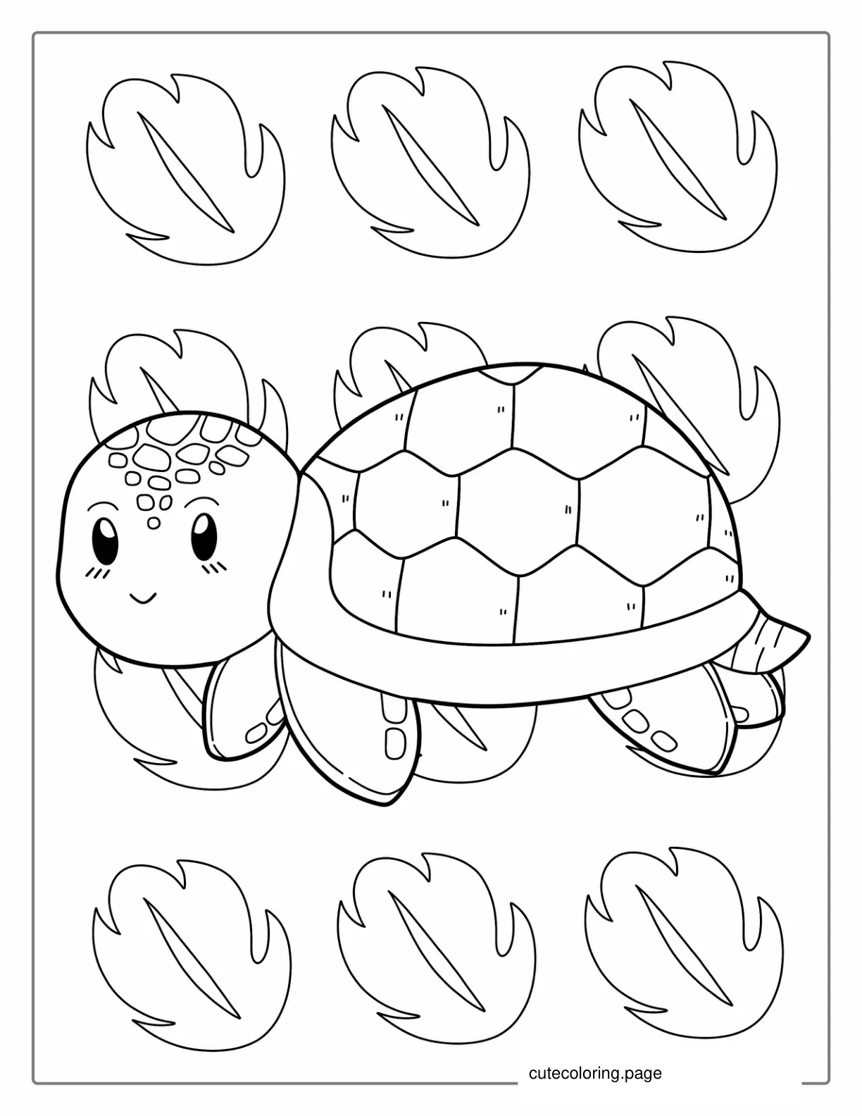 Kawaii Turtle Coloring Page coloring page