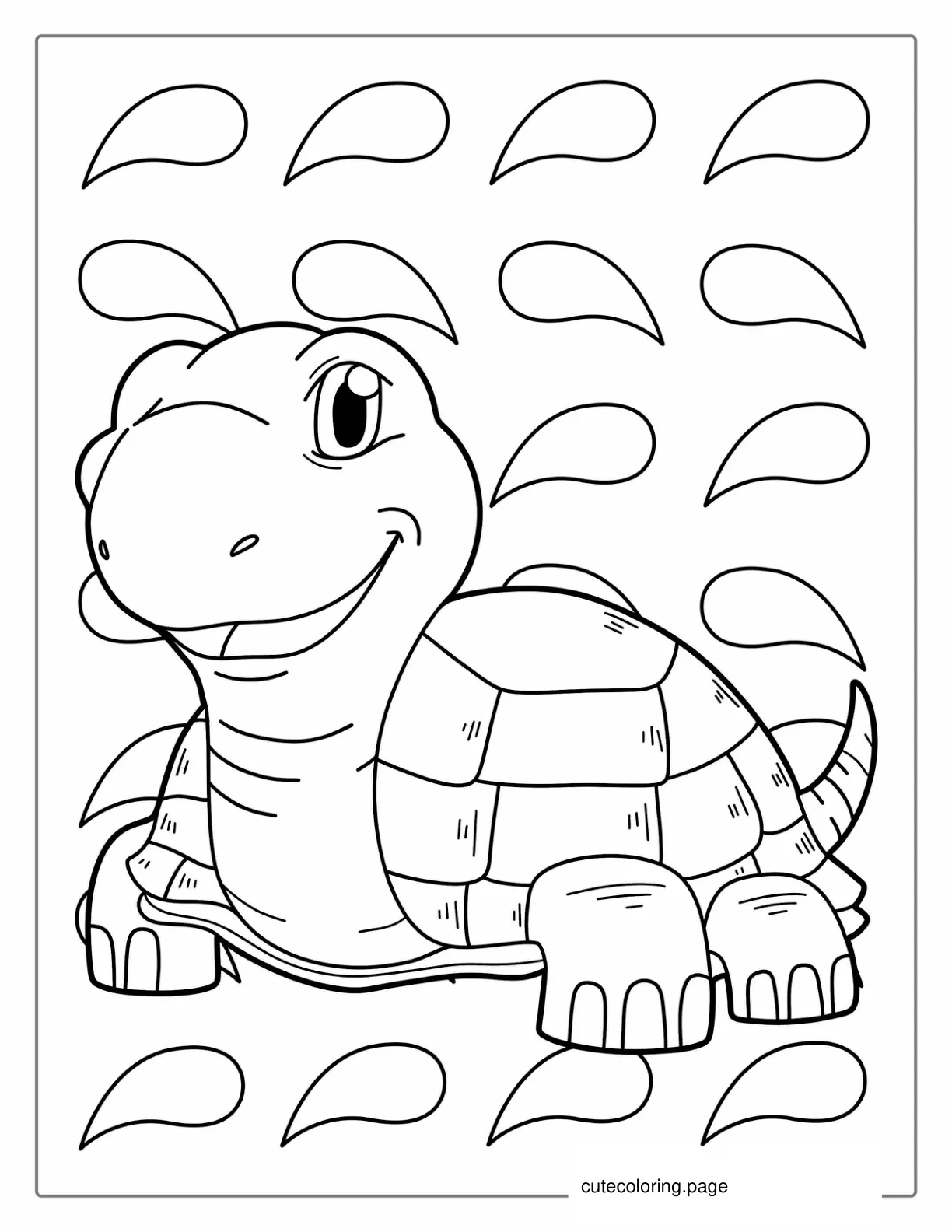 Simple Turtle To Color For Kids coloring page