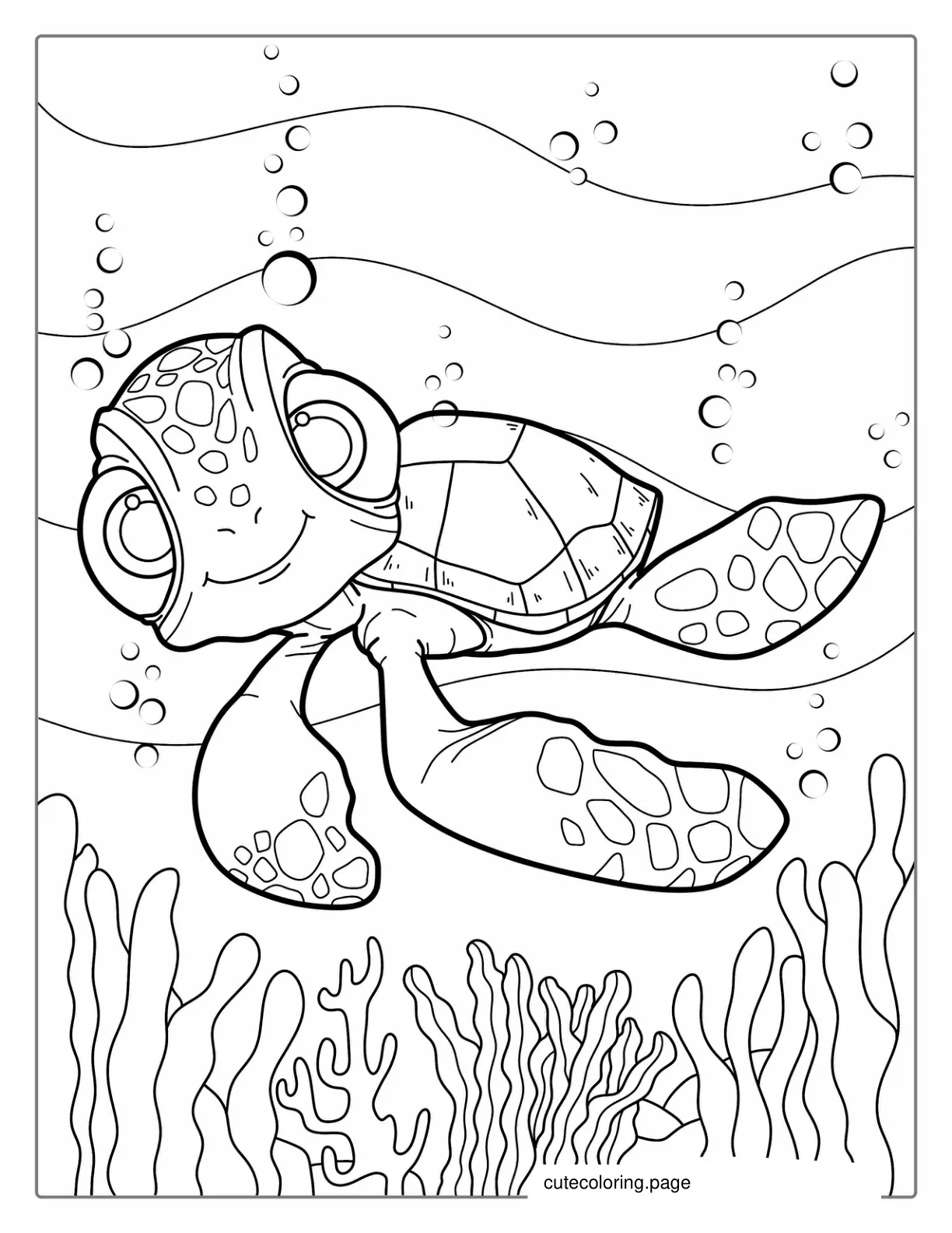 Squirt Turtle From Finding Nemo To Color coloring page