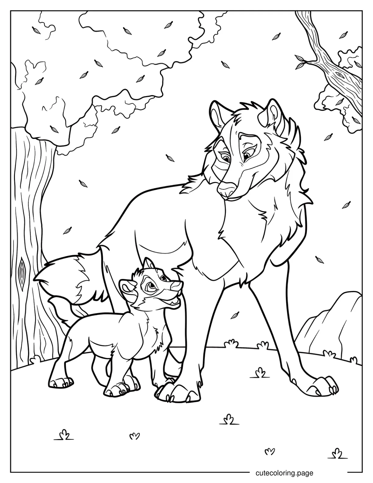 Aleu Wolfdog From Balto Movie Coloring Page 1 coloring page